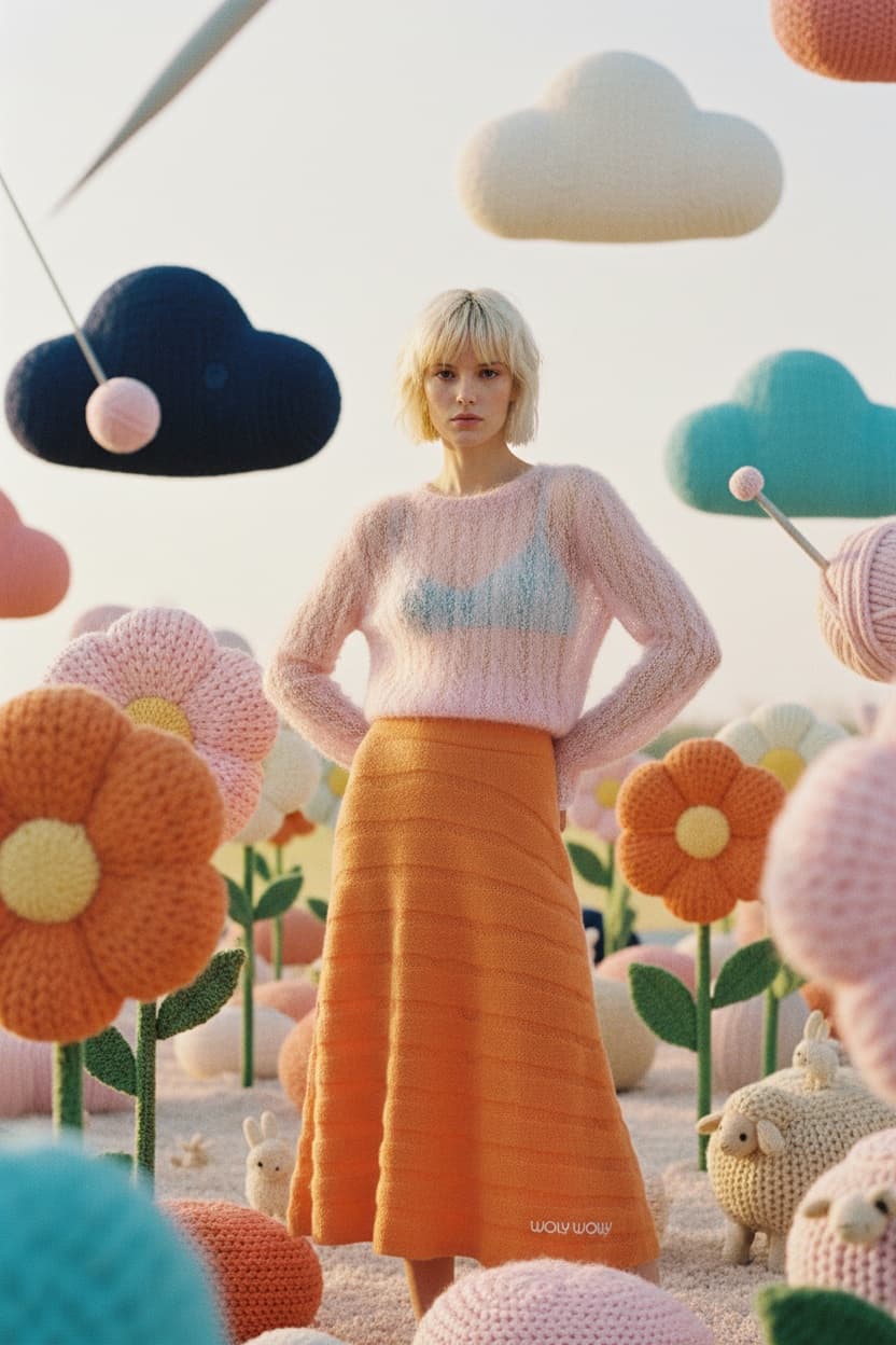 Colourful knitwear texture